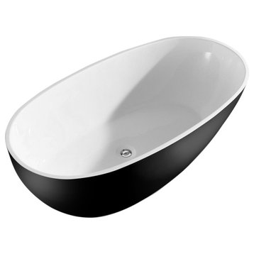 Layla Black-NF 67" Freestanding Bathtub with no faucet