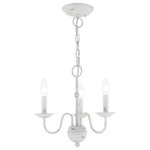 Livex Lighting - Traditional Mini Chandelier, Antique White - With traditional beauty, the Windsor chandelier lends itself to being featured in any modern home. Featuring antique white finish, this three light mini chandelier evokes elegant character.