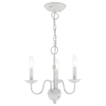 Traditional Mini Chandelier, Antique White
