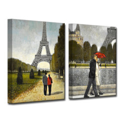 Ready2HangArt - Ready2HangArt 'Romantic Stroll I/II' by Norman Wyatt Jr. 2 Piece,, 16"x24" - Prints And Posters