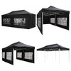 10'x20' Ez Pop Up Folding Market Wedding Party Tent Outdoor With Sidewall Black
