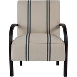 Universal Furniture - Universal Furniture Getaway Coastal Living Bahia Honda Accent Chair - Exploring the balance between contemporary style and rustic grace, the Bahia Honda Accent Chair features a striking two-tone pairing with a striped upholstered body and gently rounded wooden arms.`