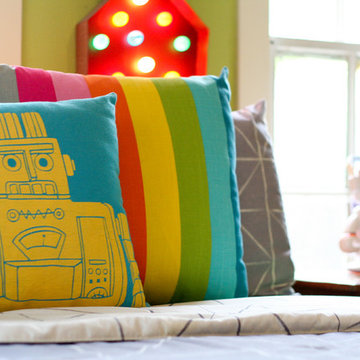 Robot and Space Theme Mashup Kid’s Bedroom