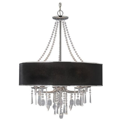 Echelon 5-Light Chandelier in Chrome With Tuxedo Shade