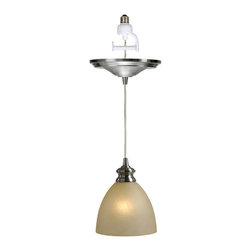 Brushed Nickel Finish with Parchment Glass Instant Pendant Light Conversion Kit - Pendant Lighting