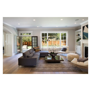 West Menlo Park Shingle - Transitional - Living Room - San Francisco ...