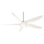 Minka Aire - Minka Aire Ellipse 60``Ceiling Fan F771L-BN/WH - 60``Ceiling Fan from Ellipse collection in Brushed Nickel/White finish.. No bulbs included. No UL Availability at this time.