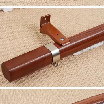 QYRF03 Wood Grain Single Double Curtain Tracks Ceiling/Wall Mount