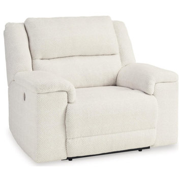 Power Recliner, Oversized Seat Wrapped Thick Upholstery With USB Ports, White