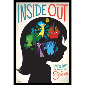 Inside Out Emotions Poster, Black Framed Version