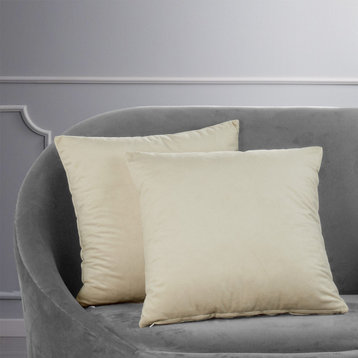 Signature Alabaster Beige Velvet Cushion Cover Pair