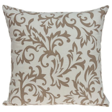 Parkland Collection Cairo Transitional Beige Pillow Cover With Poly Insert