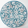 Ceramiche Favaroni Carlo Deruta 16” Round Serving/Wall Platter w/ Flowers, Green