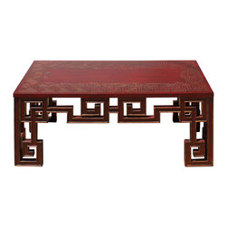 Chinese Lacquered Golden Ru Yi Pattern Low Kang Table Zither Stand - Side Tables And End Tables