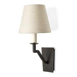 Fabienne Wall Mounted Single Arm Sconce with Rectangular Back Plate - Wall Sconces