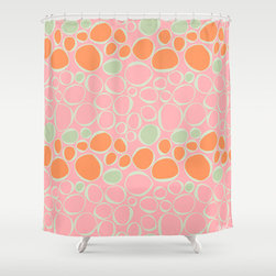 Fiona Pink Orange Shower Curtain - Shower Curtains