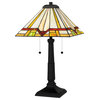 Luxury Mediterranean Tiffany Table Lamp, Matte Black, UQL7013