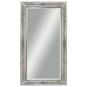 Bassett Mirror Beaded Wall Mirror in Silver Leaf Finish M1946BEC