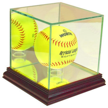 Softball Display Case, Cherry