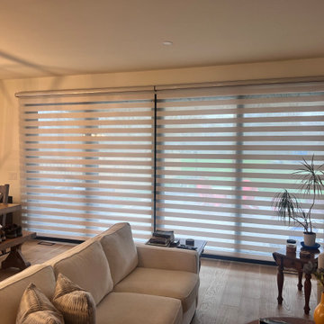 Linen Zebra Blinds with Black Cassette