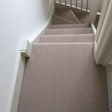 Grey Carpet Installed to Stairs by our Experts