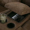 Ashley Furniture Alzena Faux Leather Double Reclining Loveseat in Gunsmoke
