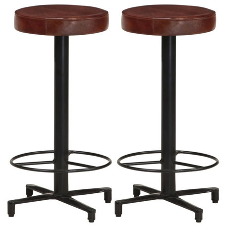 Vidaxl Bar Stools 2-Piece 26" Real Leather