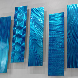 Blue Wall Art - 5 Easy Pieces Blue by Jon Allen - Artwork