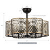31 in Cage Ceiling Fan with 3 Blades and Remote Control in Oil Rubbed Bronze