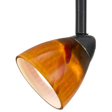 HT Track Light With Glass Shade, Amber Spot