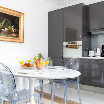 Our dining room is small but full of character