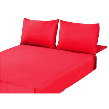 Tache 3-Piece Bed Sheet Set Red, Fitted Sheet, Cal King