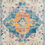 United Weavers - United Weavers Abigail Mireya Blue 12x15 Rug 12'6x15' - United Weavers Abigail Mireya Blue 12x15 Rug 12'6 x 15'Add this classic rug to make a bold statement in your chic room decor. Using rich tones of sky blue, royal blue and golden yellow and a large medallion in the middle, this transitional rug will make heads turn. This exquisite frieze rug will complete your fashion-forward style. Along with a designer look and feel, this exquisite rug is meant for durability with a cotton backing and is stain-resistant for your lifestyle needs.