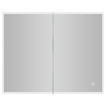 30" W x 24" H Aluminum Mount Medicine Cabinet With LED Lighted Mirror