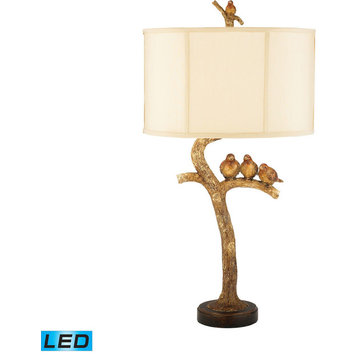 Three Bird Light Table Lamp - Gold Leaf,Black, LED