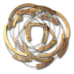 Abstract Whirlwind Wall Art in Painted Brass - Home Decor