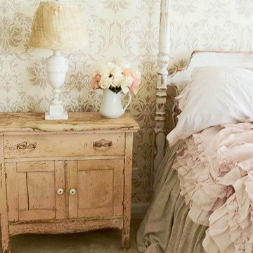 A Gabrielle Damask Stenciled Bedroom