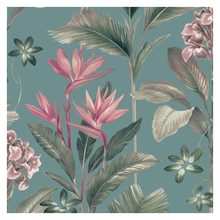 Flor Tropical Con Hojas De Palma PNG ,dibujos Clipart Tropical