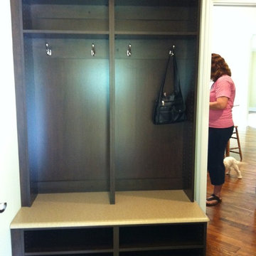 Espresso mud room storage