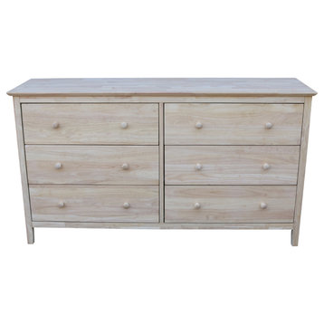 Solid Wood Dresser With 6 Drawers
