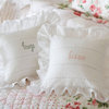Kisses Blue Embroidered Toss Pillow