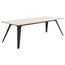 Fold Rectangular Natural Wood Dining Table With Metal Base, Black, Small