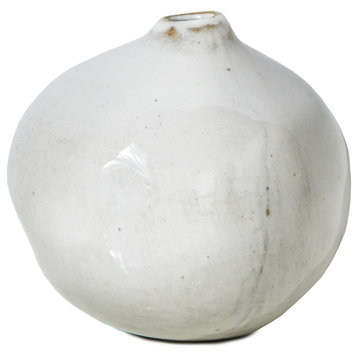Free-Form Glazed Ceramic Pomegranate Bud Vase, Set of 4