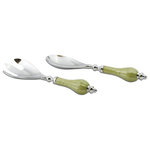 Julia Knight - Peony Salad Serving Set, Kiwi - Fill your home with beauty. Just like the Peony, Julia Knight��_s serveware pieces are beautiful, but never high maintenance! Knight��_s romantic Peony Collection is known for its signature scalloped edges that embody the fullness, lushness and rounded bloom of nature��_s ��_Queen of Flowers��_. The Peony has been cherished for centuries and is known worldwide for symbolizing prosperity, honor, good fortune & a happy marriage! Handcrafted and painted by artisans, this Salad Serving Set is fabulous for everyday or an extravagant soir��_e! Mix and match all of the remarkable colors in the Peony Collection or pair with pieces from Julia Knight��_s Floral, Classic or By the Sea Collections!