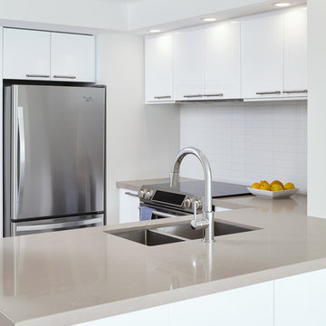 Airy and Light Condo Kitchen