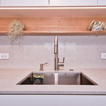 Contemporary Matte White and Rift Cut White Oak