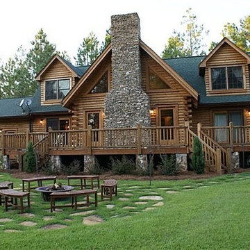 Log and cedar staining
