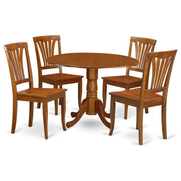 5 Pc Kitchen Nook Dining Set -Breakfast Nook Table And 4 Dining Chairs