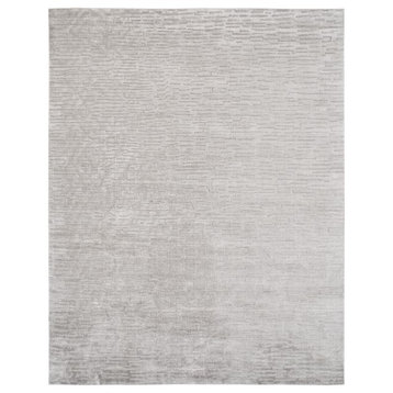 Renzo Handmade Pearl Grey Area Rug,Off-White 2'6" x 10'