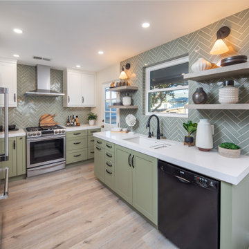 Transitional Green Serenity Kitchen